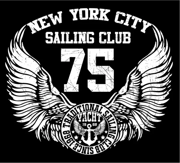 Nowym Jorku żeglarstwo klub sztuka wektor — Wektor stockowy