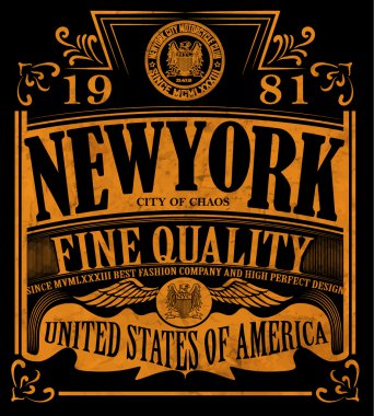 New york Vintage sloganı adam T shirt grafik vektör tasarımı