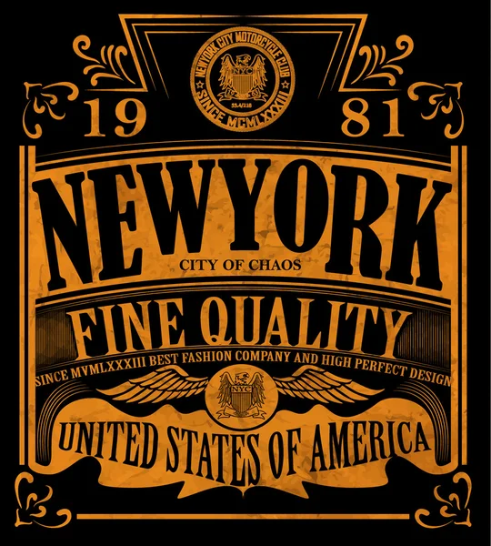 New york Vintage Slogan Hombre camiseta gráfico Vector Diseño — Archivo Imágenes Vectoriales