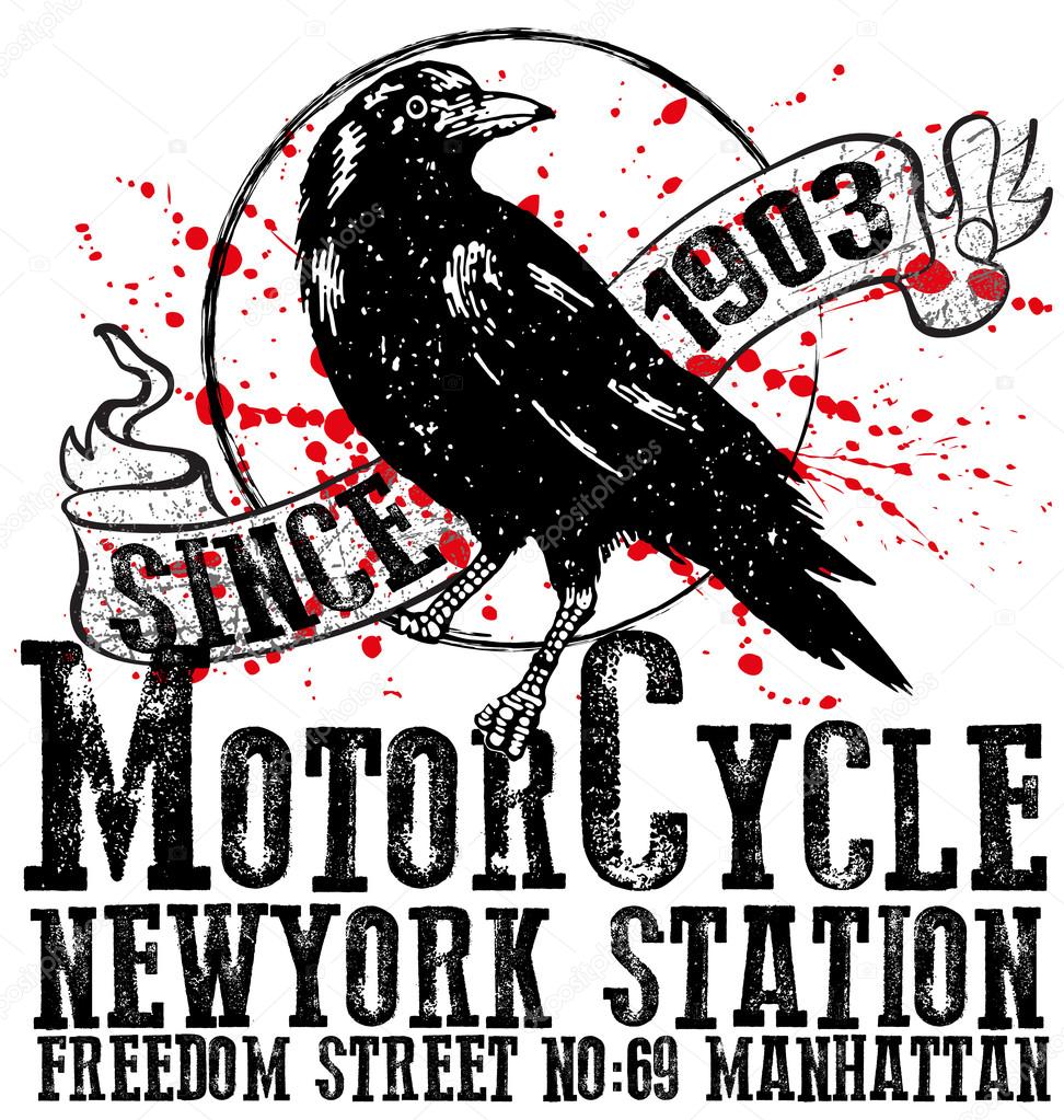 Vintage Motorcycle club logo graphic design for man t shirt