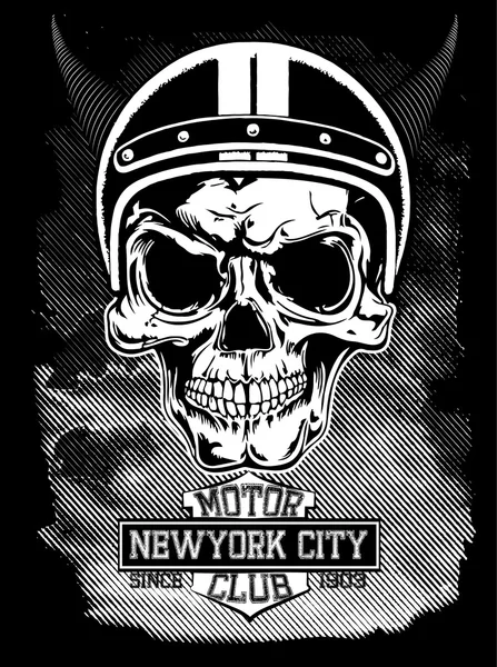 Vintage motosiklet New York tipografi, t-shirt grafik, vektör