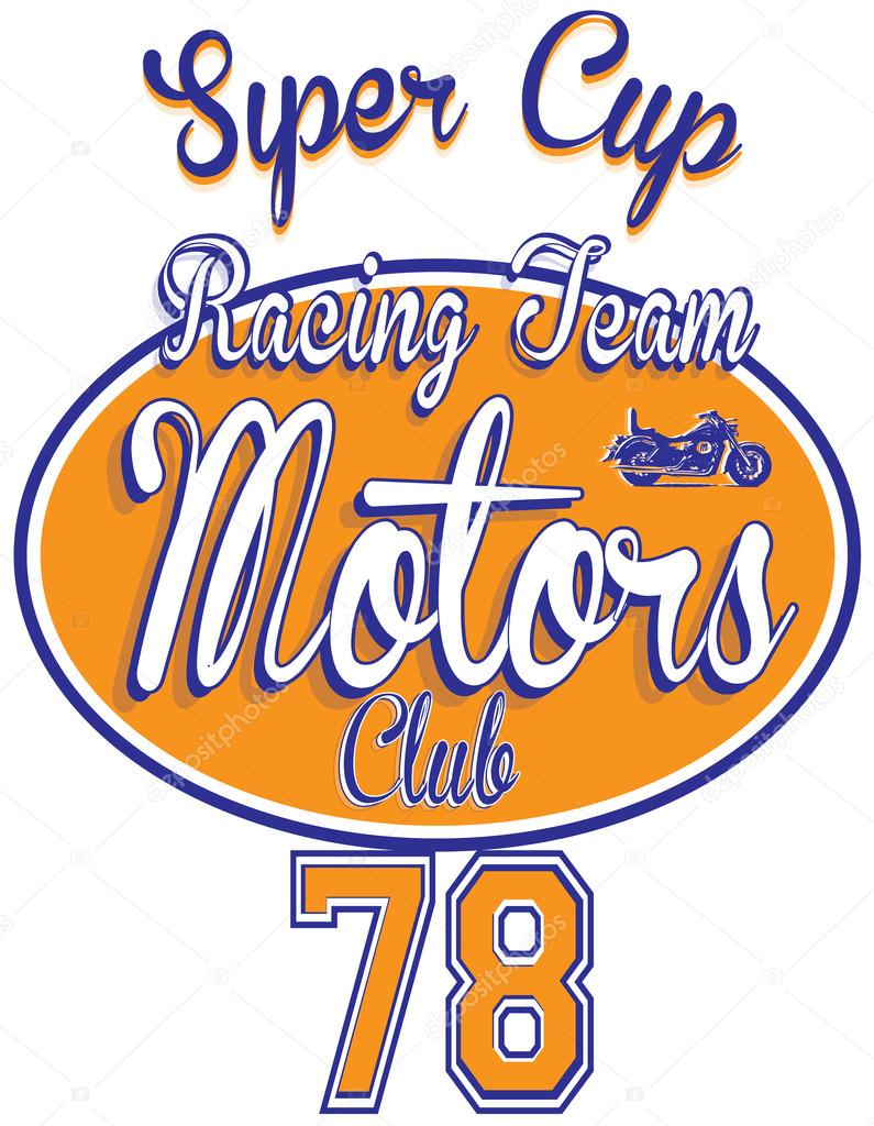 Motorcycle racing typography, t-shirt graphics, vectors