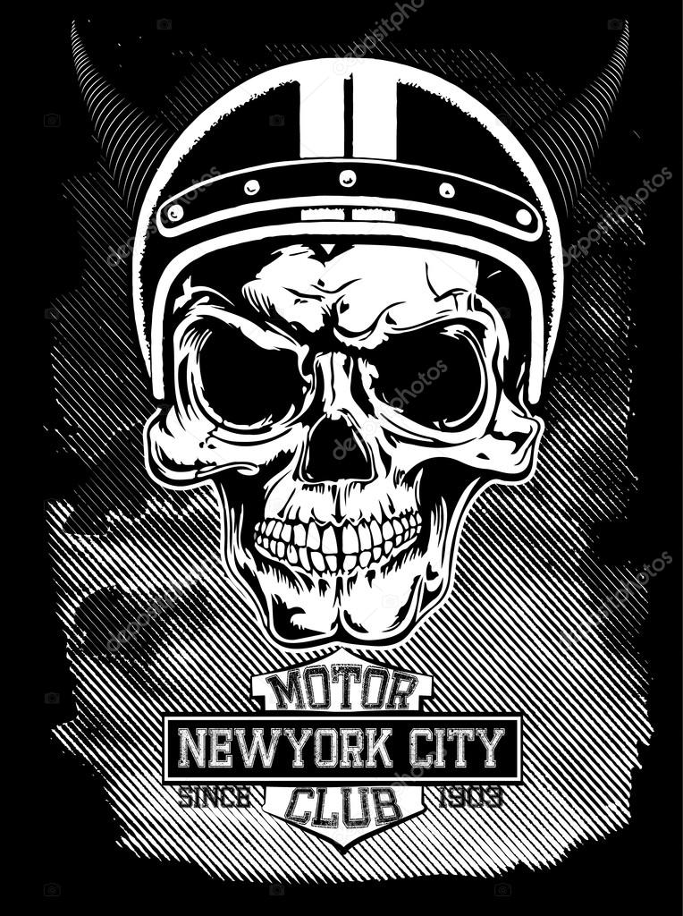 Vintage motorcycle New York typography, t-shirt graphics, vector