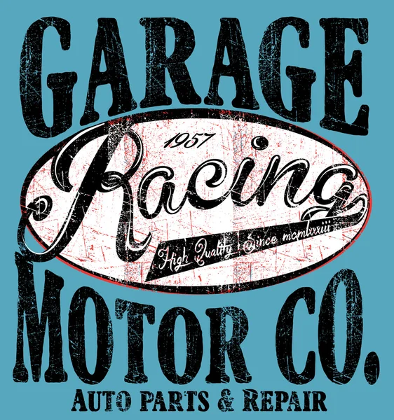 Garage Car Repair Trucks tipografía, gráficos camiseta, retro, ve — Vector de stock