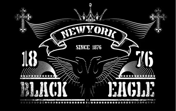 Etiqueta vintage "águila negra " — Archivo Imágenes Vectoriales