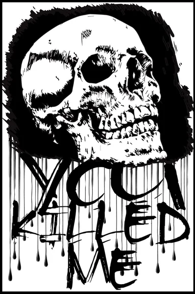 Camiseta Gráficos / impresión del cráneo / ilustración del cráneo / calavera malvada / cono — Vector de stock