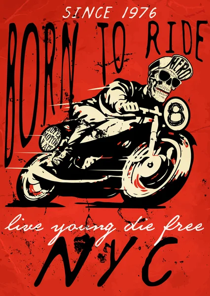 Projekt graficzny motocykla ilustracja tee shirt — Wektor stockowy