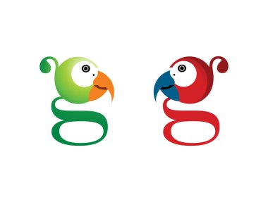 Papağan Kuş Monogramı G harfi işareti