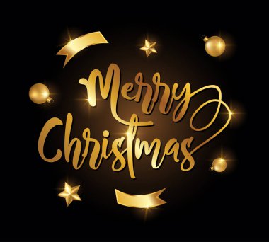 Vektör formatında altın mutlu noel işareti