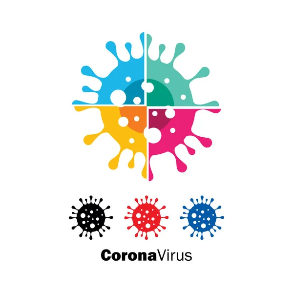 Corona Virus Covid Symbole Signes Vectoriel — Image vectorielle