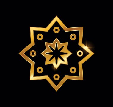 Altın Mandala Vektör İşareti