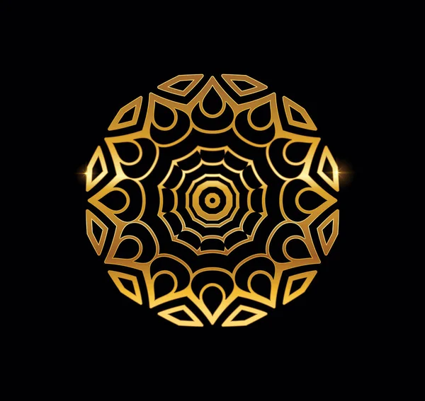 Sinal Vetor Mandala Dourado — Vetor de Stock