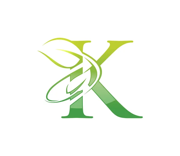 绿叶字母表首字母K — 图库矢量图片