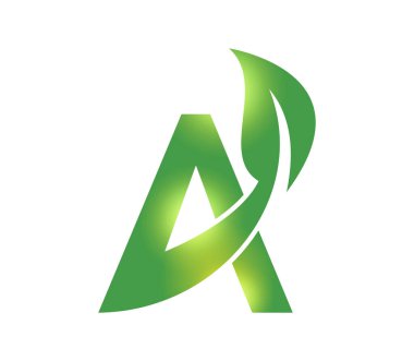 Yeşil Yaprak Monogramı İlk Harf A