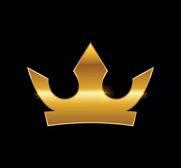 Altın Taç Basit Logo — Stok Vektör