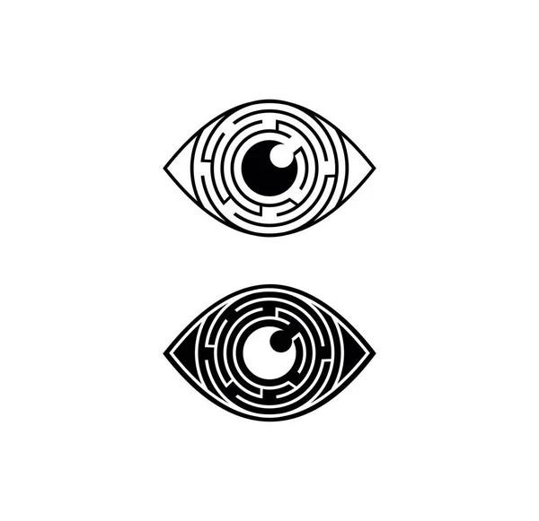 Circle Labyrinth Eye Vector Sign — Stok Vektör