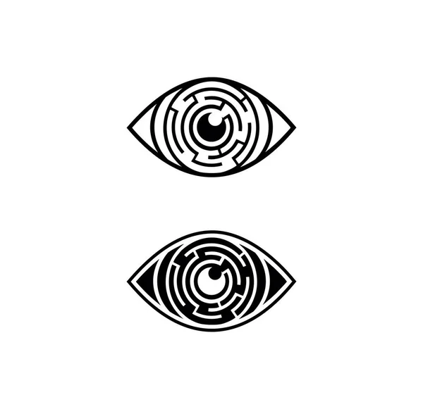 Circle Labyrinth Eye Vector Sign — Stok Vektör