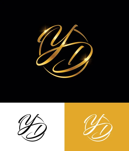 Golden Ydg Monogram Initial Logo — Stock Vector