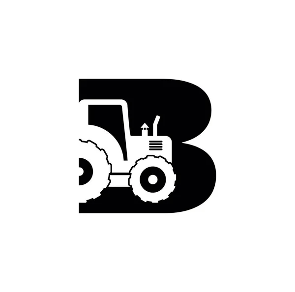 Traktör Monogram Logosu Harf — Stok Vektör