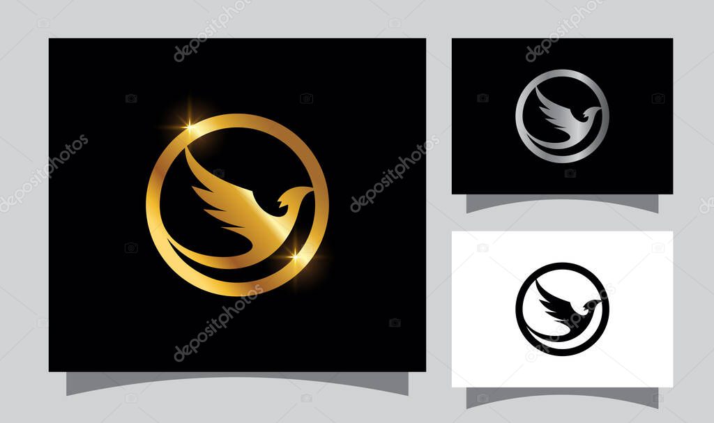 Golden Flying Bird Sign