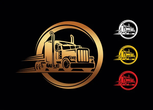 Golden Truck Circle Signe — Image vectorielle