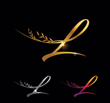 Altın Harf L Monogram İlk İşaret
