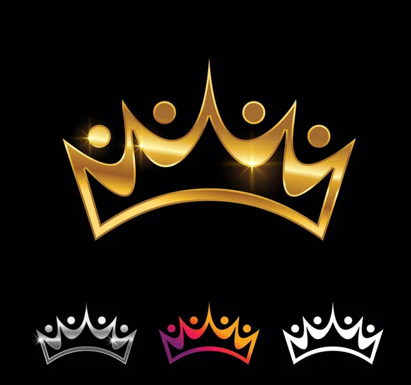 Golden Crown People Signe — Image vectorielle