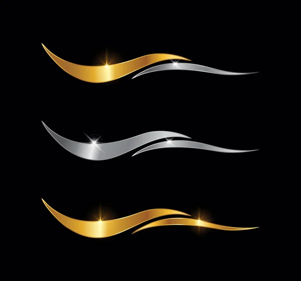 Golden Silver Wave Sign — Stockový vektor