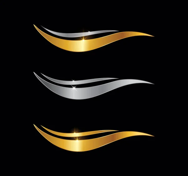 Golden Silver Wave Sign — Stockový vektor