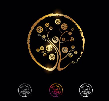 Altın Mevsim Sembolleri Ağaç İşareti