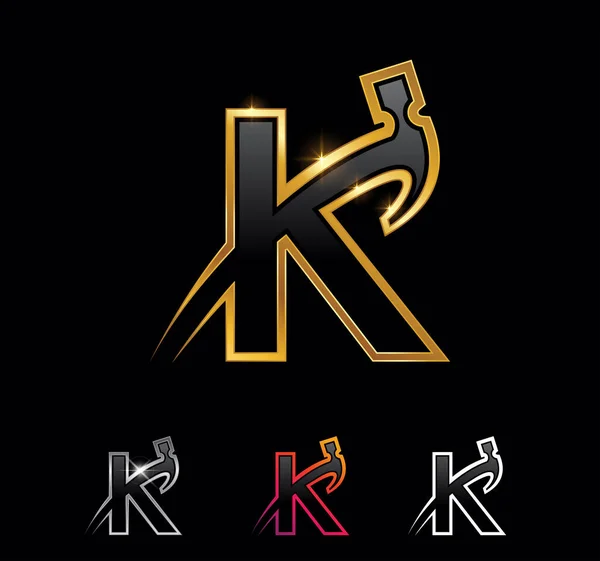 金字锤字母K — 图库矢量图片