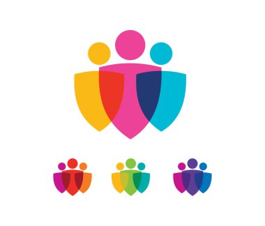 Basit insanlar çok renkli vektör işareti