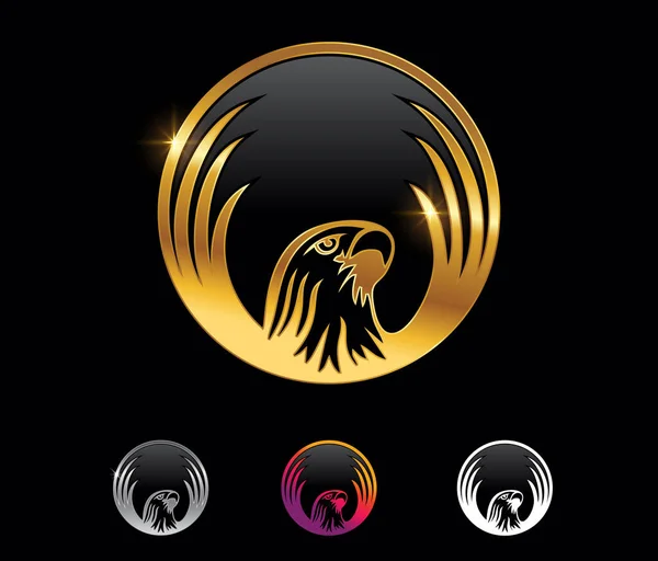 Signe Vectoriel Golden Eagle Circle — Image vectorielle