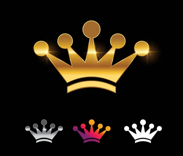 Golden Crown Vector Sign —  Vetores de Stock