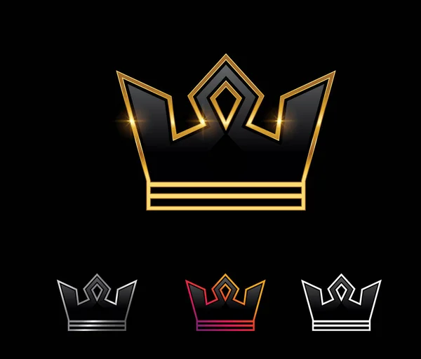 Goldenes Königliches Kronen Vektorzeichen — Stockvektor