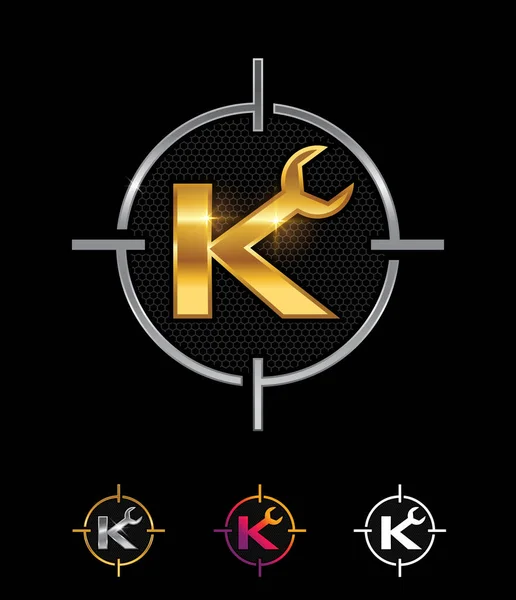 金力学简写标志字母K — 图库矢量图片