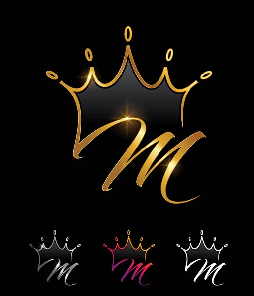 Altın Monogram Crown Baş harfleri M