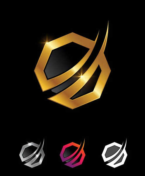 Золотий Геометричний Бізнес Фінанси Преміум Компанія Логотип Знак — стоковий вектор