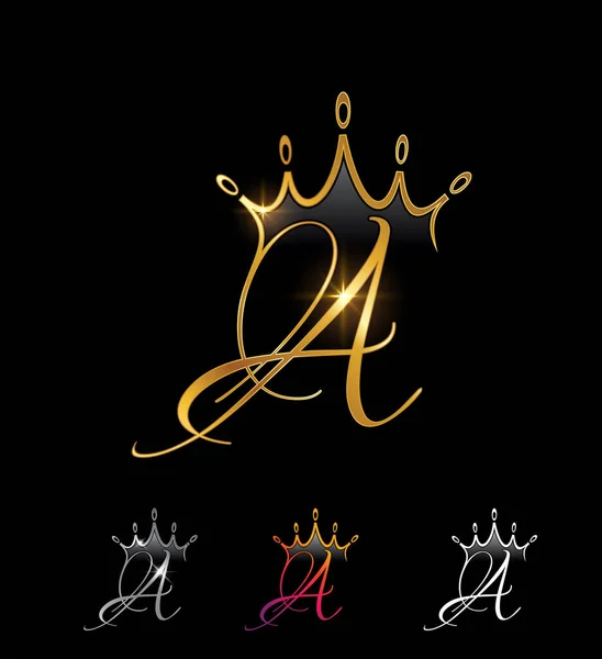 Altın Monogram Crown Baş Harfleri — Stok Vektör