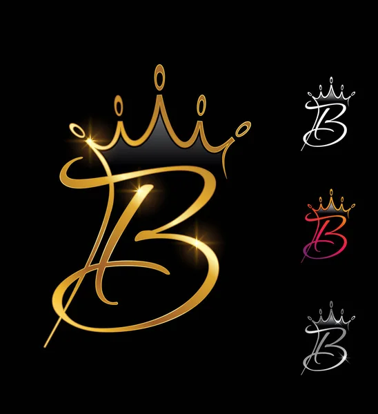 Altın Monogram Crown Baş harfleri B