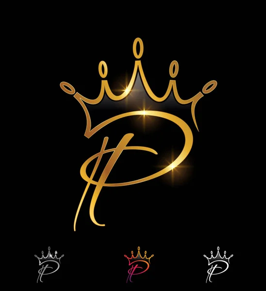 Altın Monogram Crown Baş harfleri P