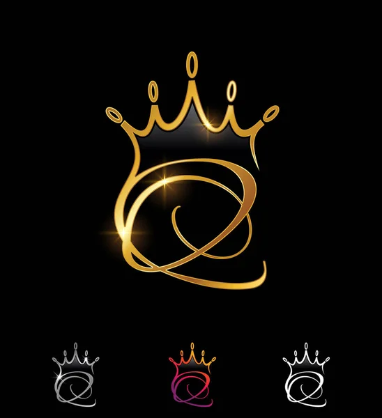 Altın Monogram Crown Baş Harfleri — Stok Vektör