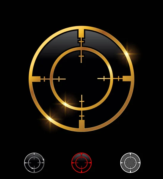 Golden Crosshair Shooting Target Vector Jel — Stock Vector