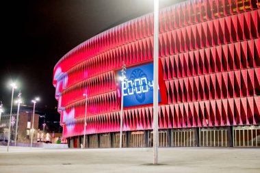 Güzel San Mames Stadyumu, gece Bilbao, Bask Ülkesi