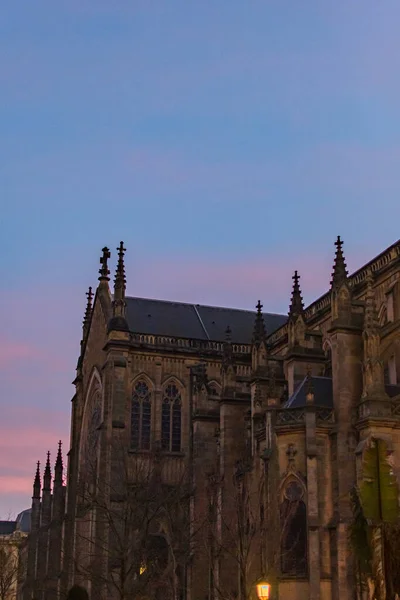 Фасад Церкви Бароко Сутінках Сан Себастьяні Країна Басків — стокове фото