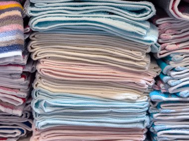 Renkli havluları pastel gölgelerde güzelce istifledim. Yaratıcı ve ticari kullanım için ideal