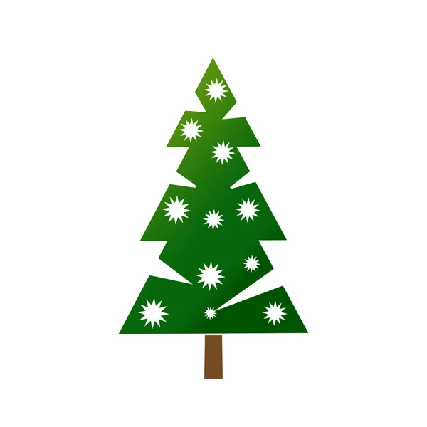 Kerstboom over witte achtergrond vector illustratie — Stockvector