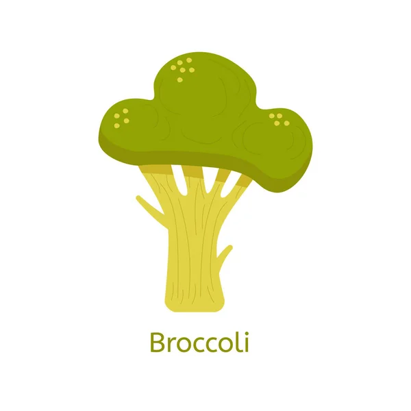 Vektor Platt Illustration Broccoli Grön Och Gul Med Text — Stock vektor