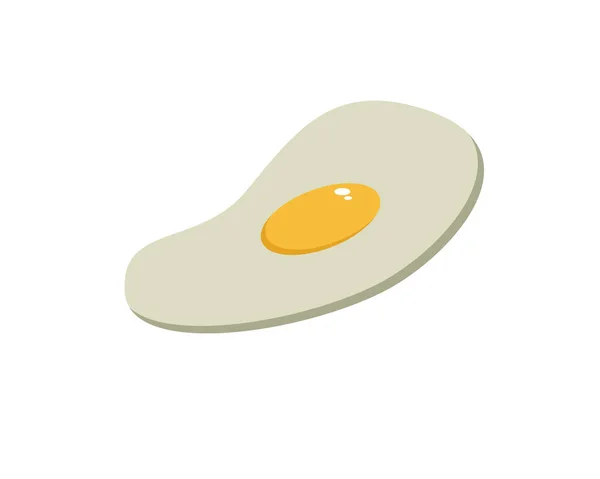 Uovo fritto isolato su fondo bianco. Primo piano con le uova fritte. Illustrazione vettoriale. — Vettoriale Stock