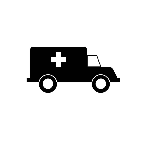 Icono Ambulancia Ilustración Vectorial Balck Sobre Fondo Blanco Diseño Simple — Archivo Imágenes Vectoriales